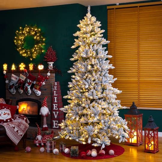 9ft. Pre-Lit Full Fir Artificial Christmas Tree, Warm White LED Lights